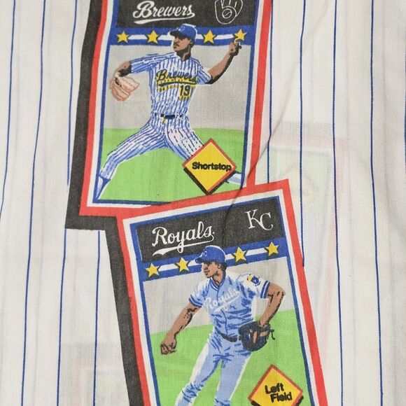 Vintage Baseball Cards Flat Bedsheet Twin Size 92" x 66" 80s 90s MLB Collectors - Picture 8 of 11